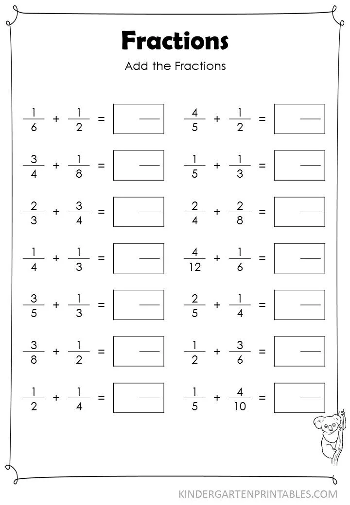 Atividade de Basic Fractions Worksheets For Beginners Pdf - Folha 4