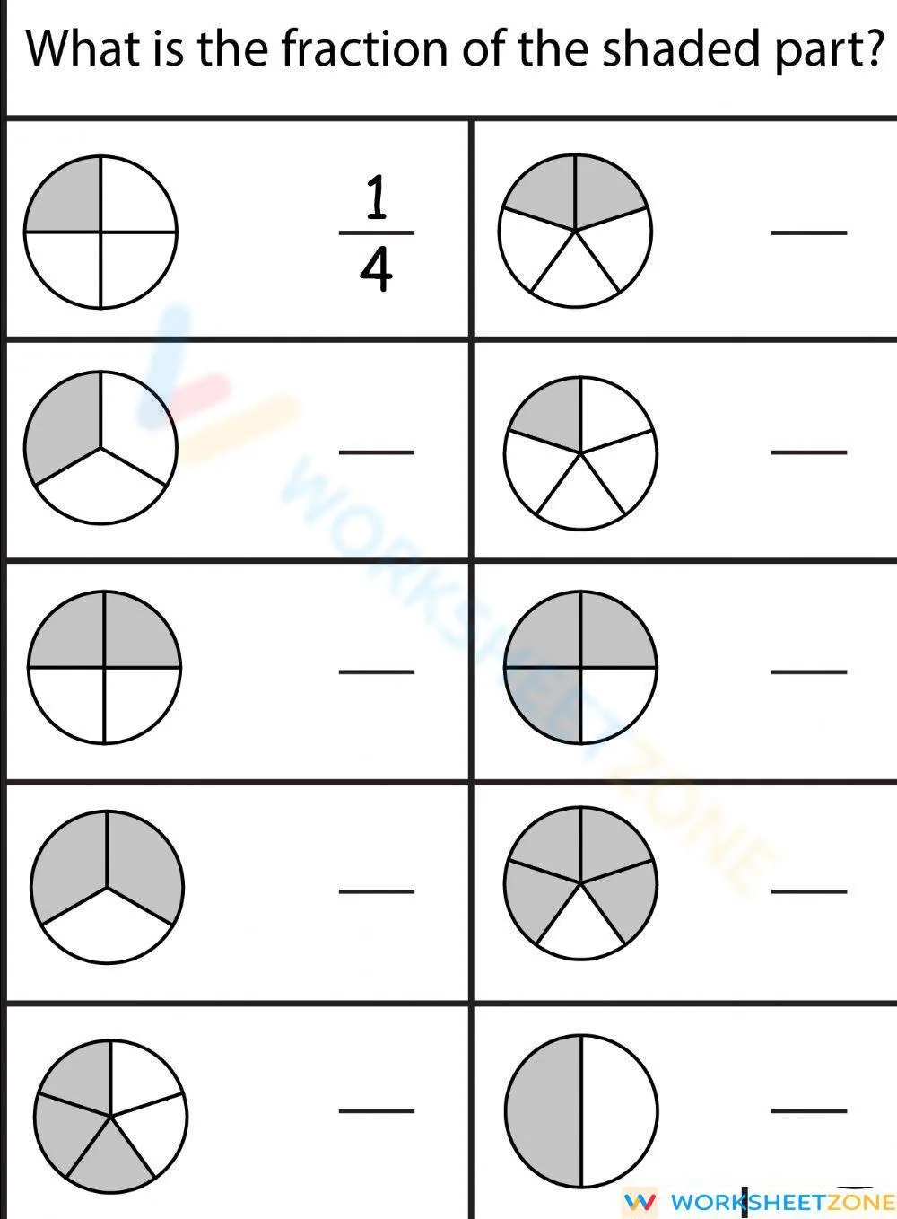 Atividade de Basic Fractions Worksheets For Beginners Pdf - Folha 8