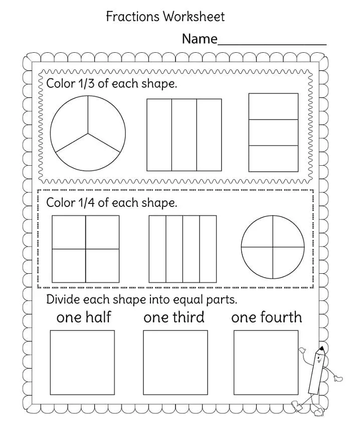 Atividade de Basic Fractions Worksheets For Beginners Pdf - Folha 9