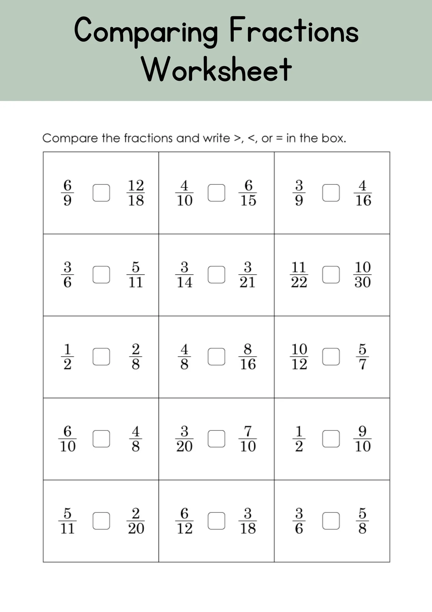 Atividade de Basic Fractions Worksheets For Beginners Pdf - Folha 10