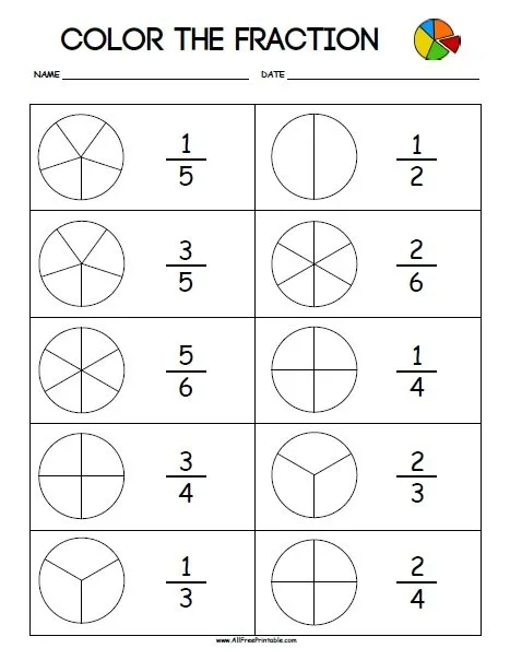 Atividade de Basic Fractions Worksheets For Beginners Pdf - Folha 13