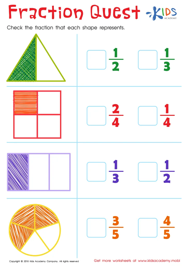 Atividade de Basic Fractions Worksheets For Beginners Pdf - Folha 21