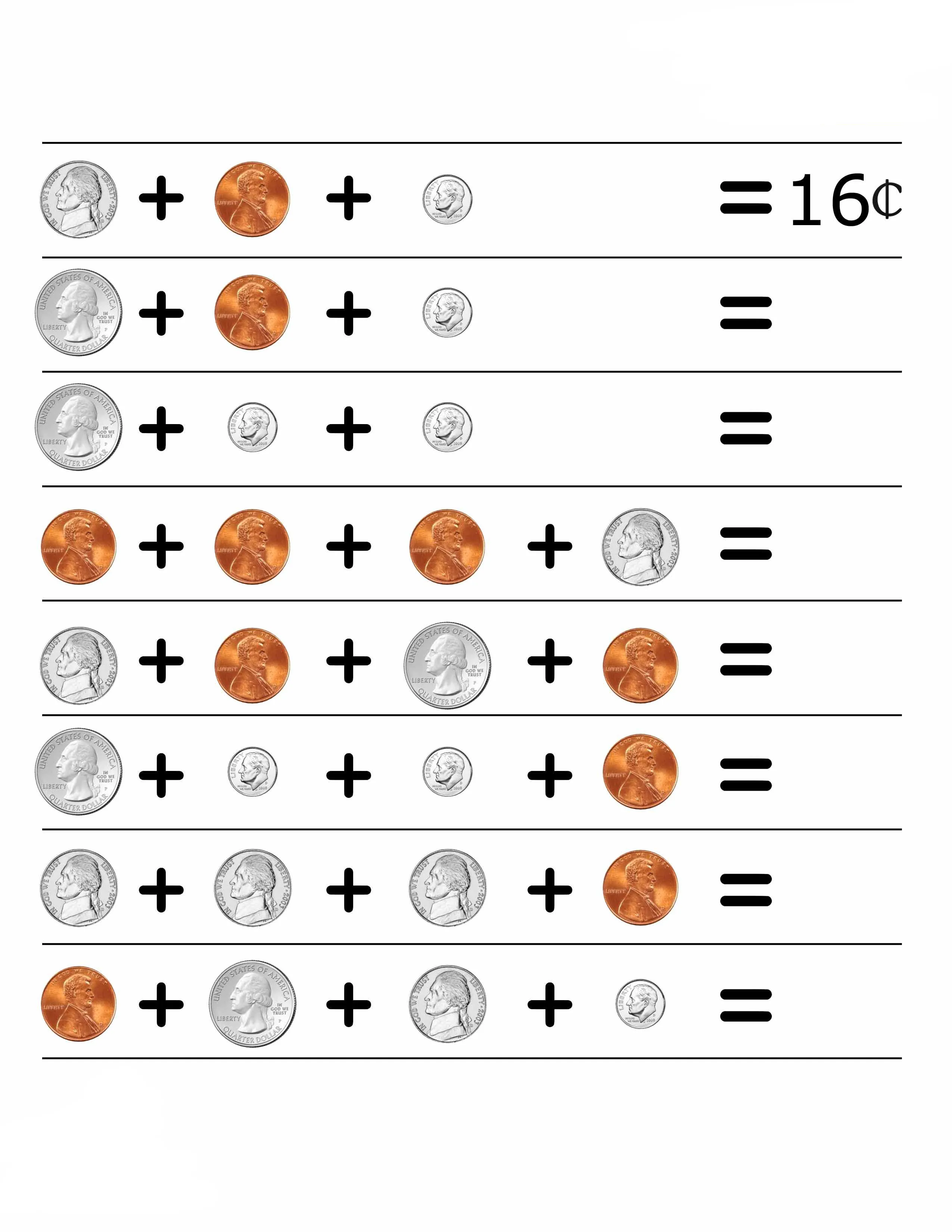 Atividade de Counting Money Worksheets For 2nd Grade - Folha 4