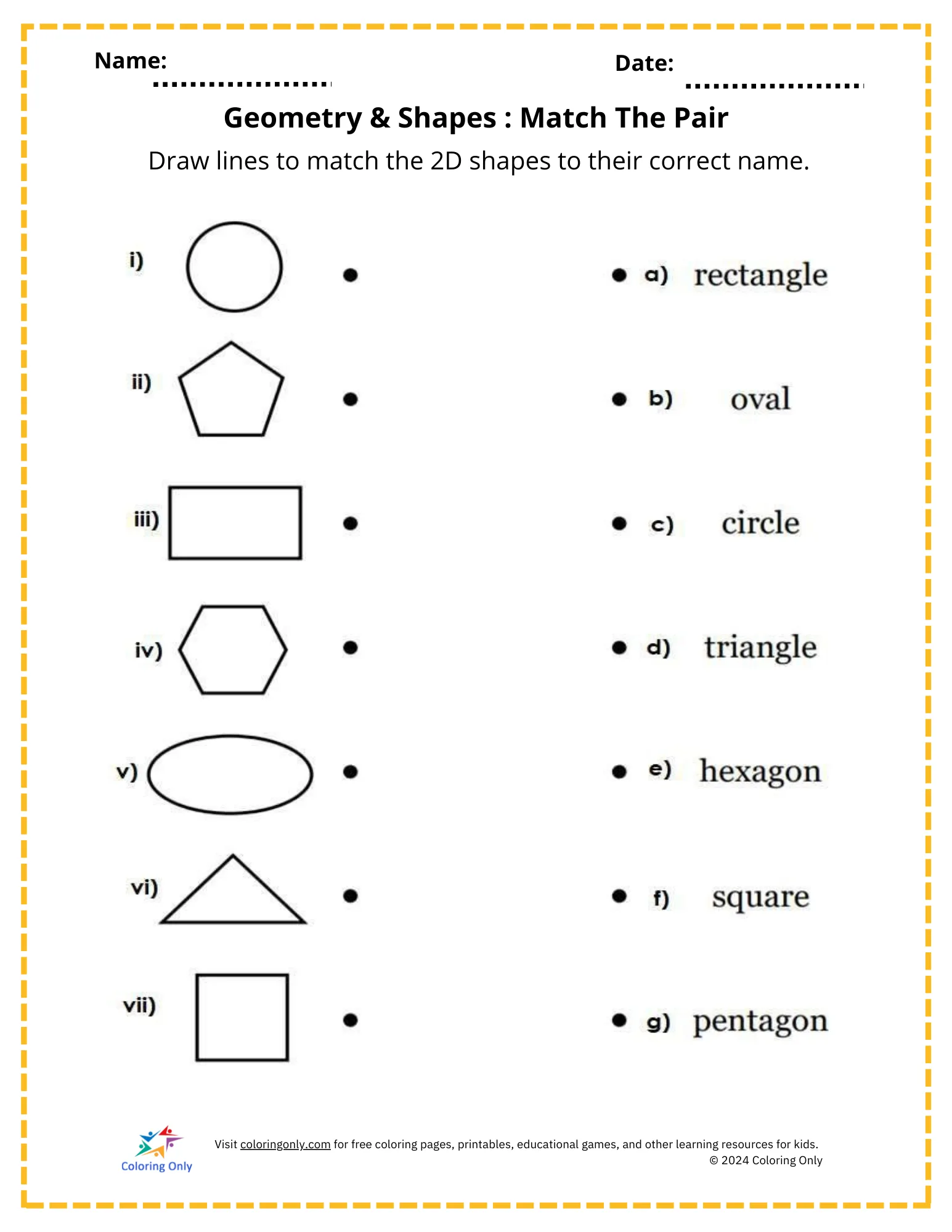 Atividade de Free Geometry Shapes Tracing Worksheets - Folha 11