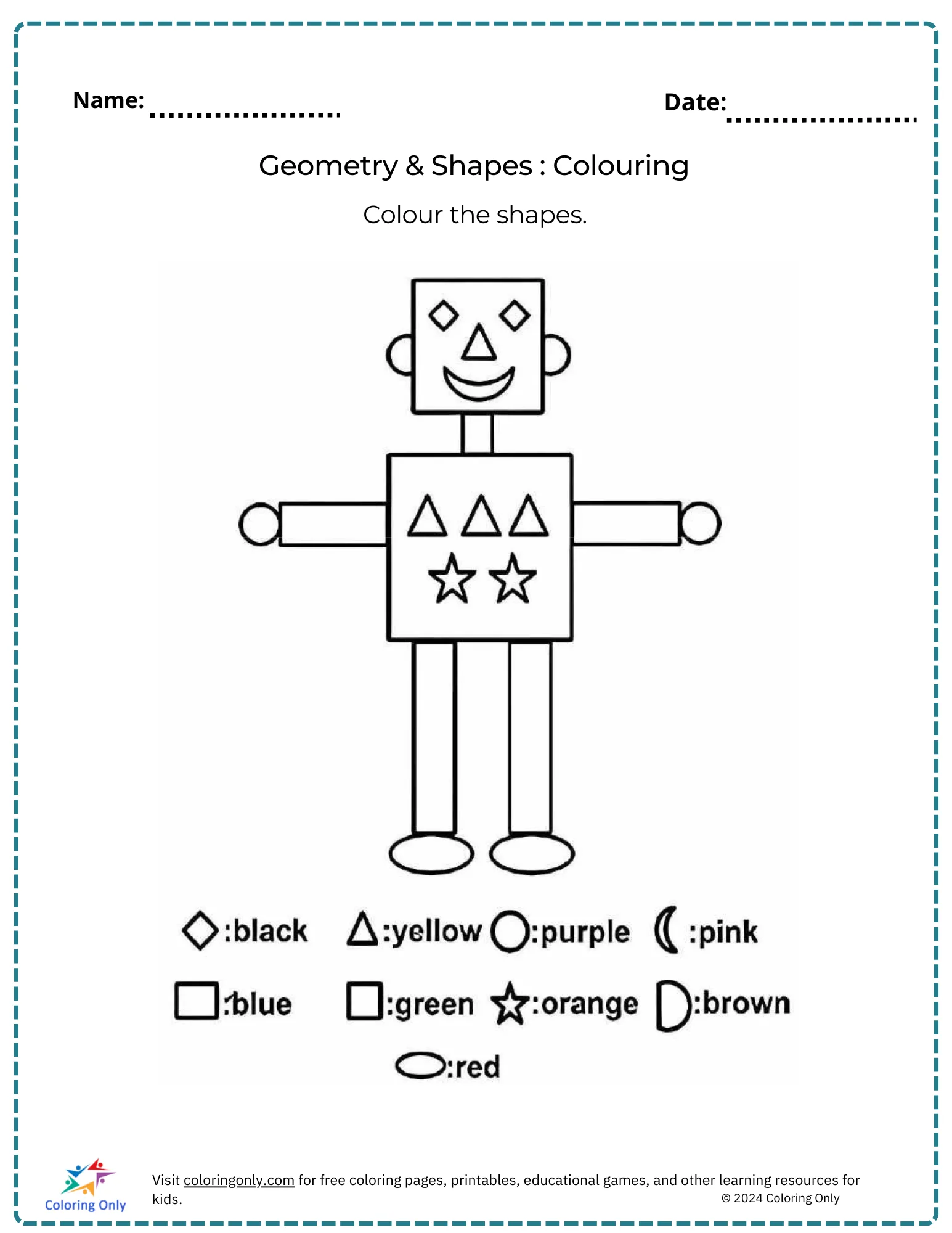 Atividade de Free Geometry Shapes Tracing Worksheets - Folha 15