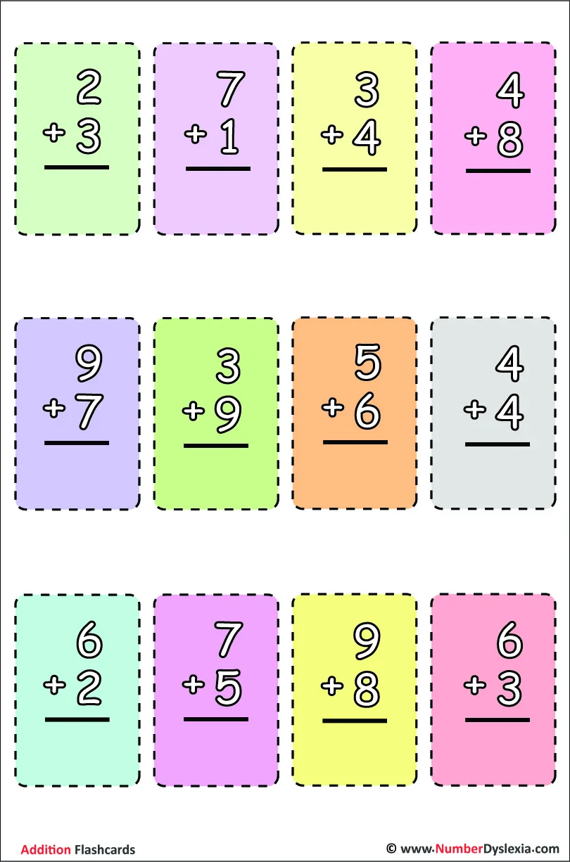 Atividade de Free Printable Addition Flashcards For 1st Grade - Folha 16