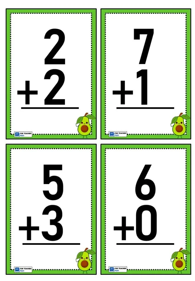 Atividade de Free Printable Addition Flashcards For 1st Grade - Folha 33