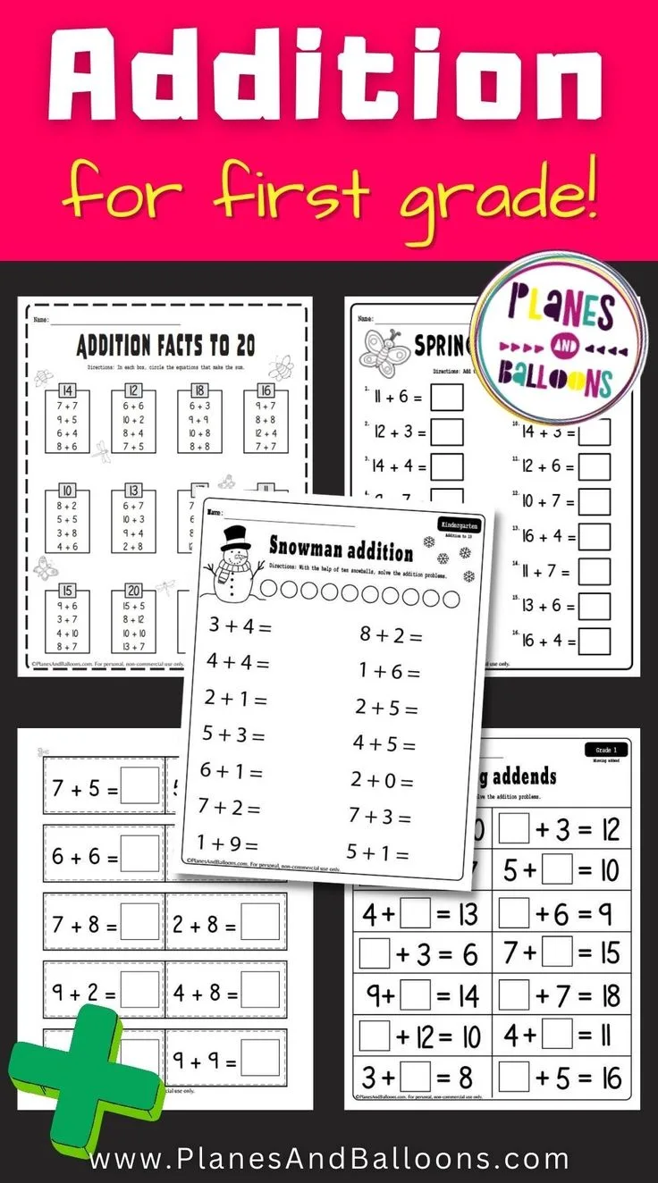 Atividade de Free Printable Addition Flashcards For 1st Grade - Folha 59