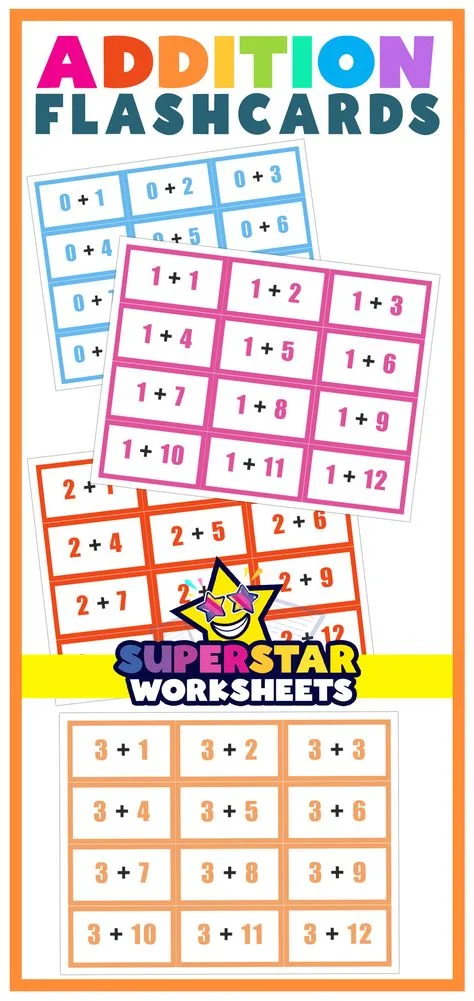 Atividade de Free Printable Addition Flashcards For 1st Grade - Folha 63