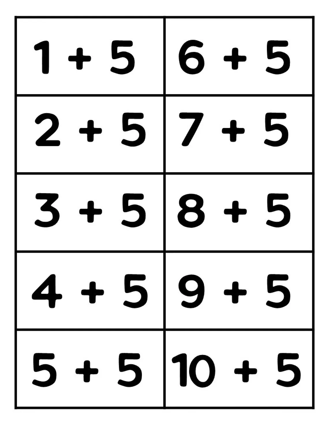 Atividade de Free Printable Addition Flashcards For 1st Grade - Folha 64