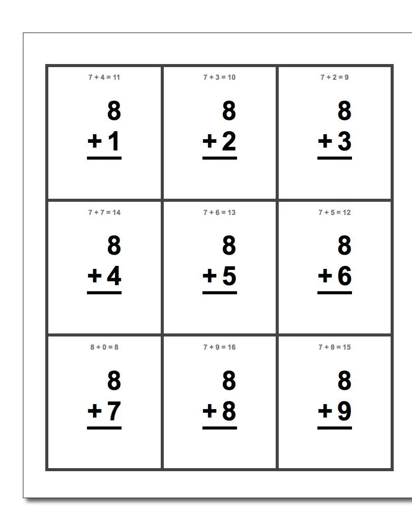 Atividade de Free Printable Addition Flashcards For 1st Grade - Folha 69