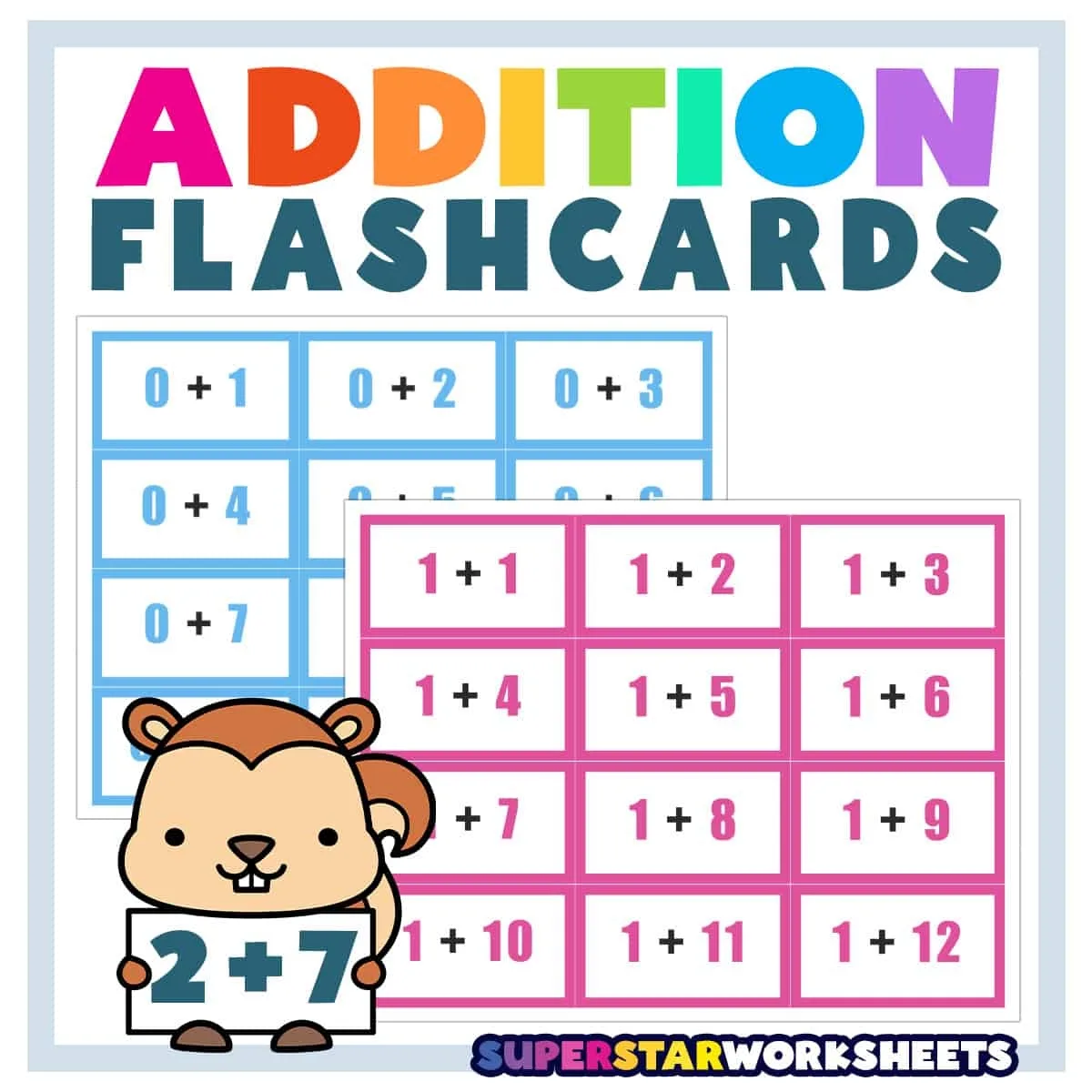 Atividade de Free Printable Addition Flashcards For 1st Grade - Folha 72