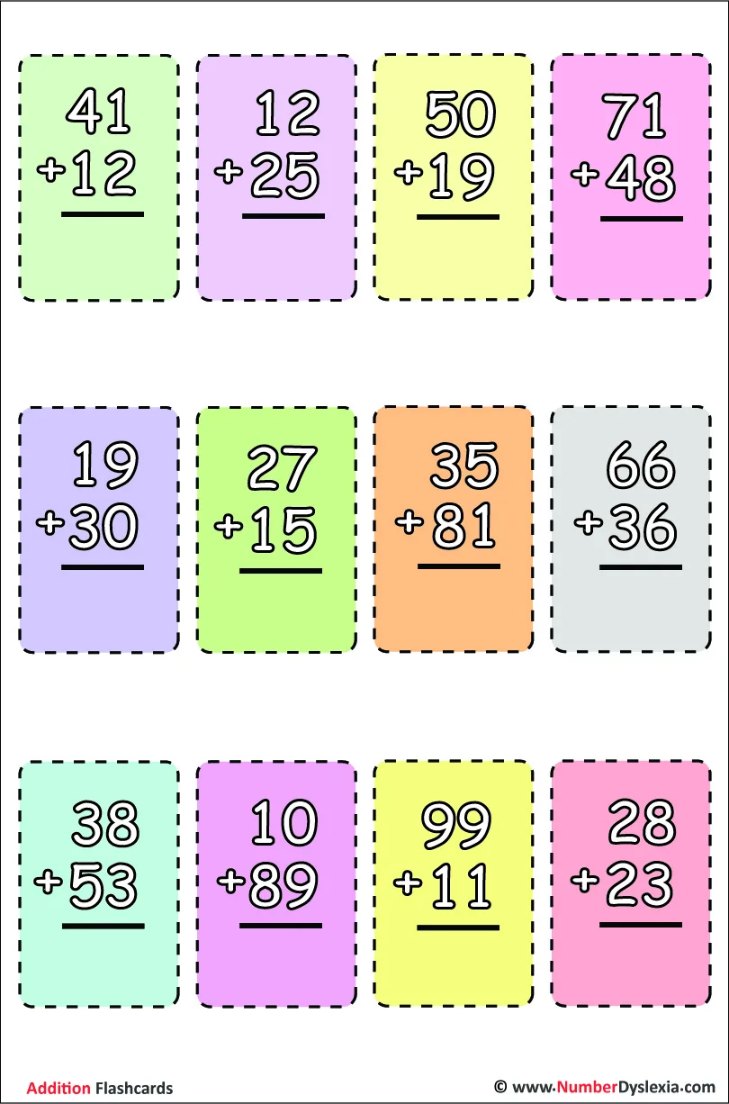 Atividade de Free Printable Addition Flashcards For 1st Grade - Folha 77