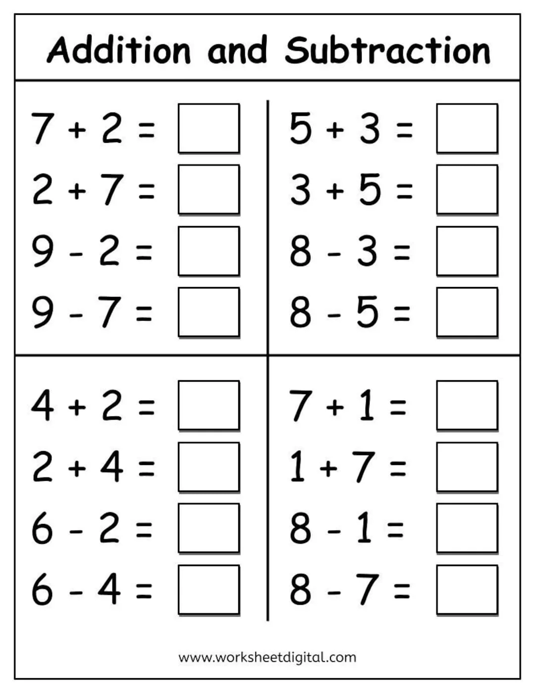 Atividade de Free Printable Addition Flashcards For 1st Grade - Folha 82