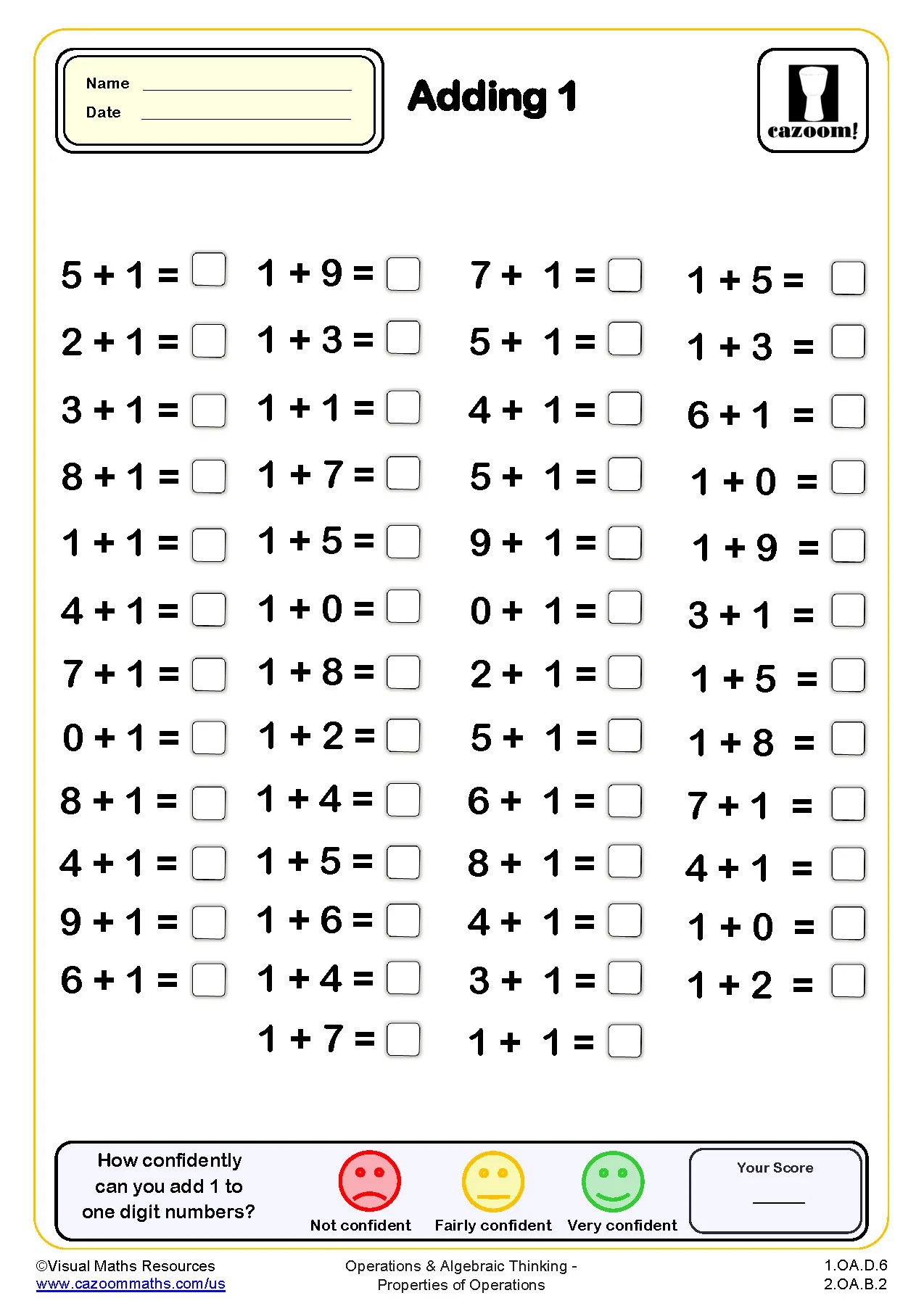 Atividade de Free Printable Addition Flashcards For 1st Grade - Folha 92