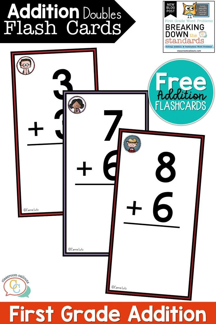 Atividade de Free Printable Addition Flashcards For 1st Grade - Folha 94