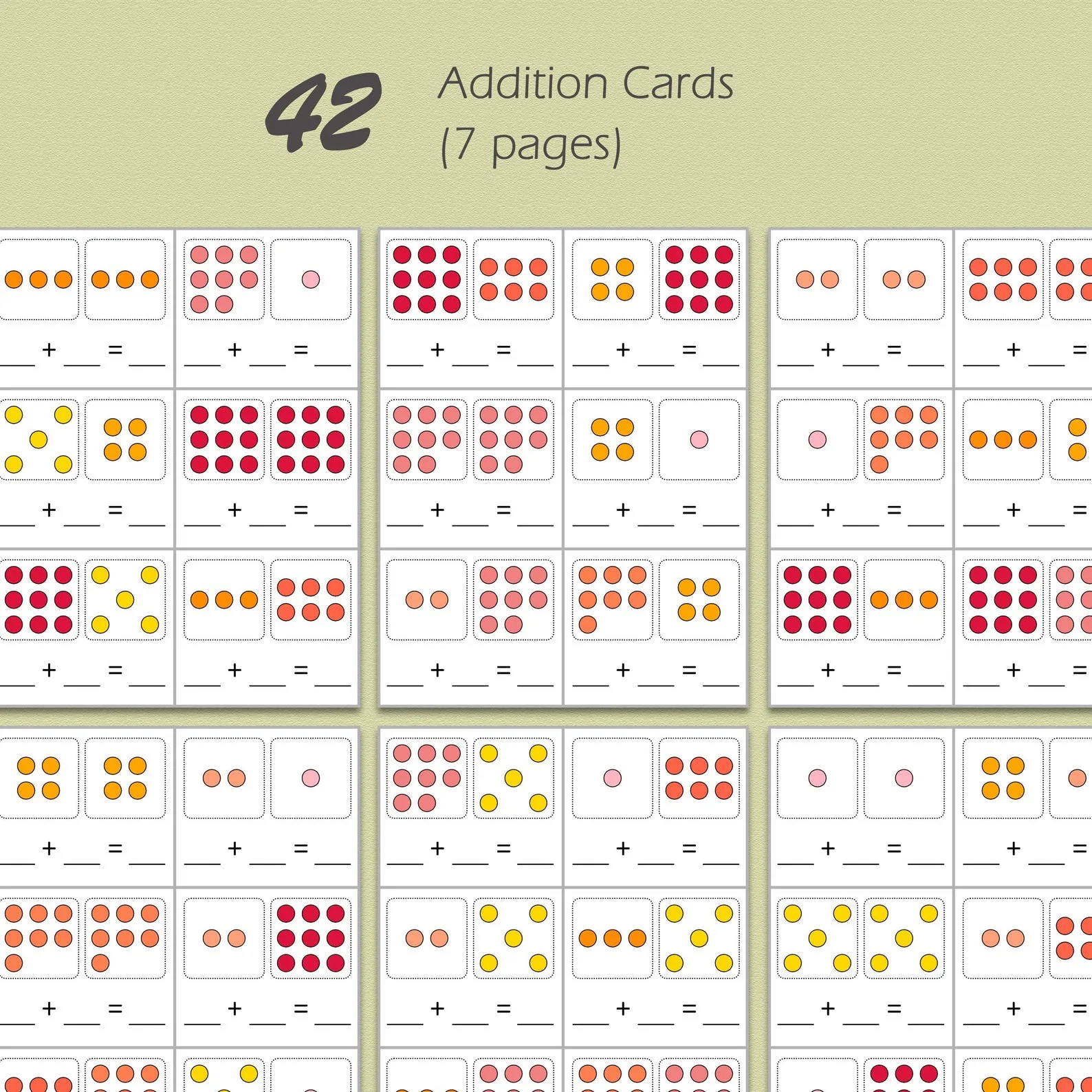 Atividade de Free Printable Addition Flashcards For 1st Grade - Folha 96