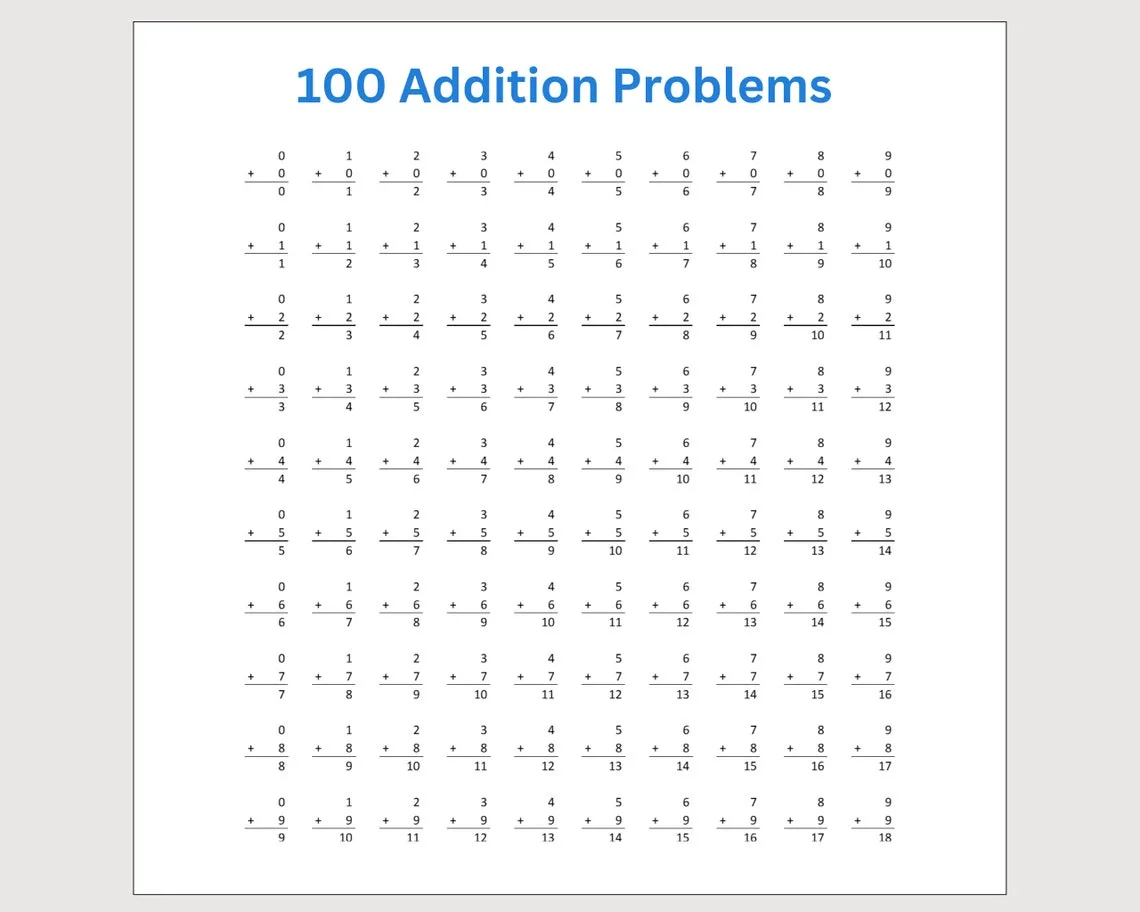 Atividade de Free Printable Addition Flashcards For 1st Grade - Folha 99