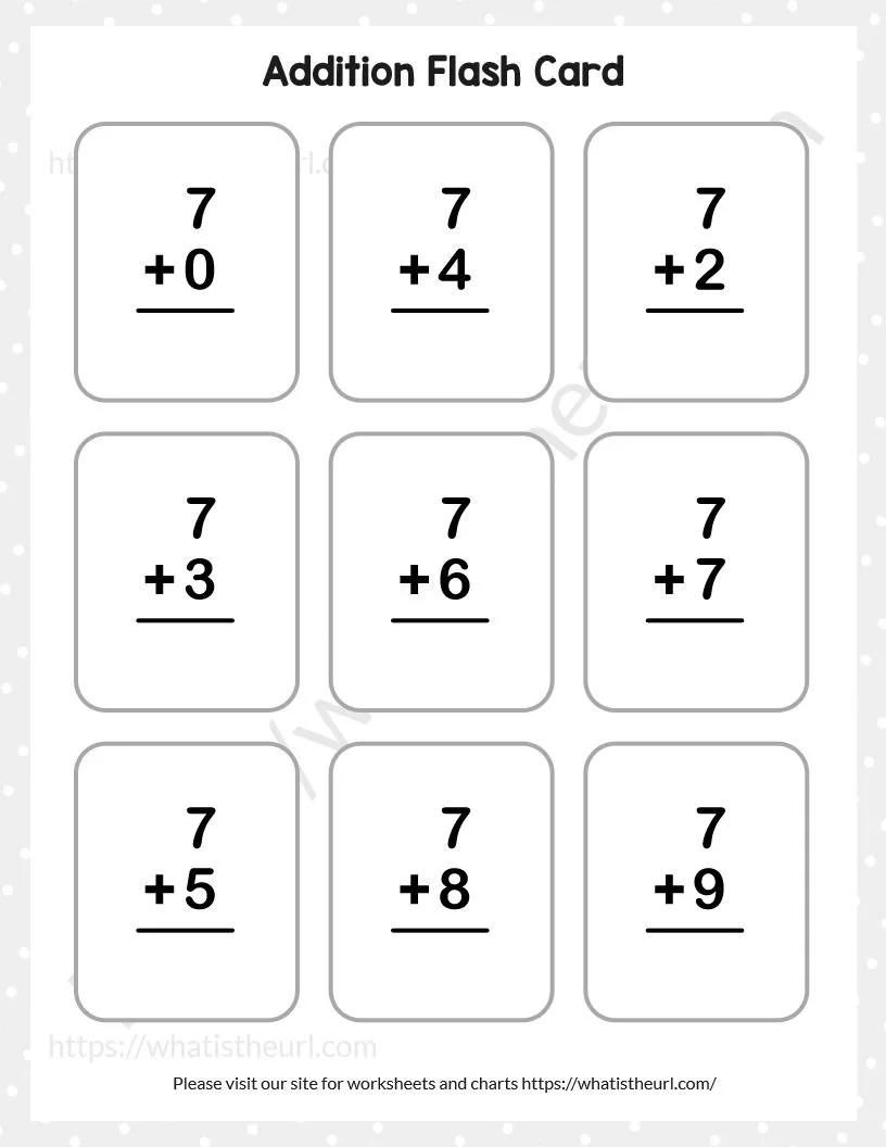 Atividade de Free Printable Addition Flashcards For 1st Grade - Folha 102