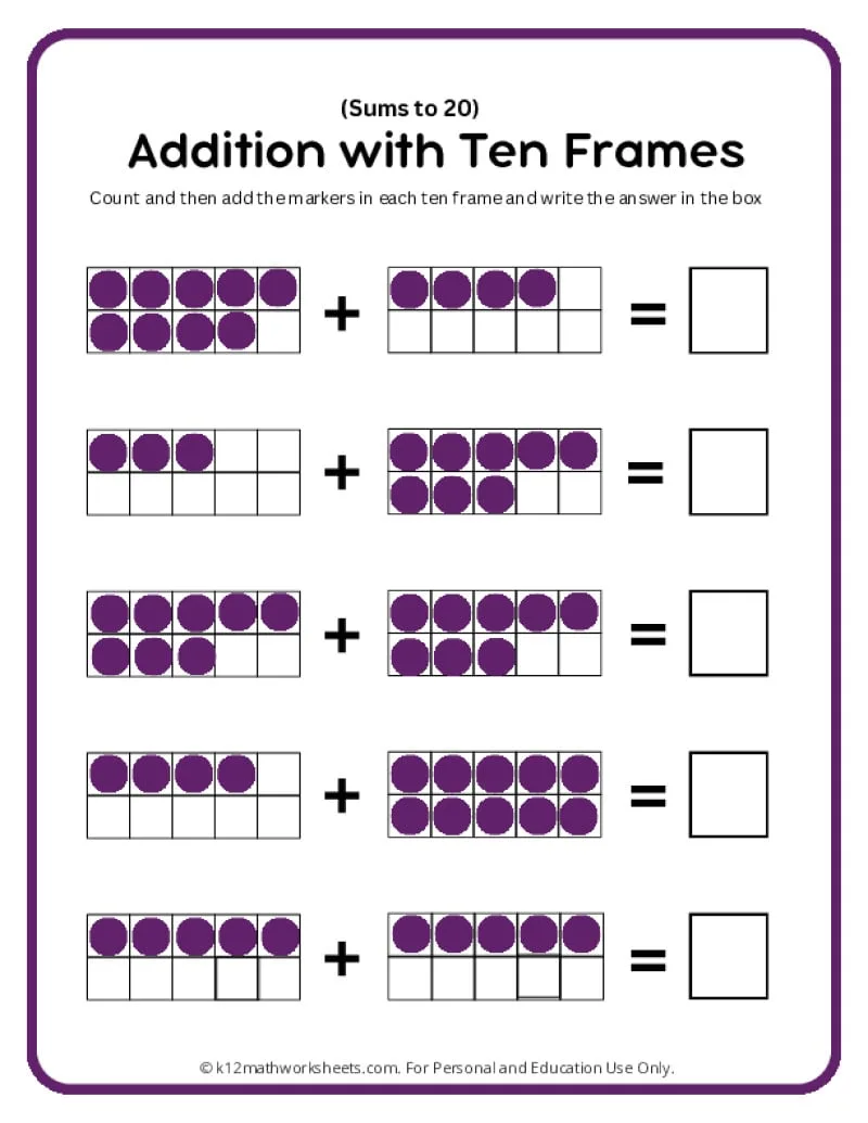 Atividade de Free Printable Addition Flashcards For 1st Grade - Folha 103