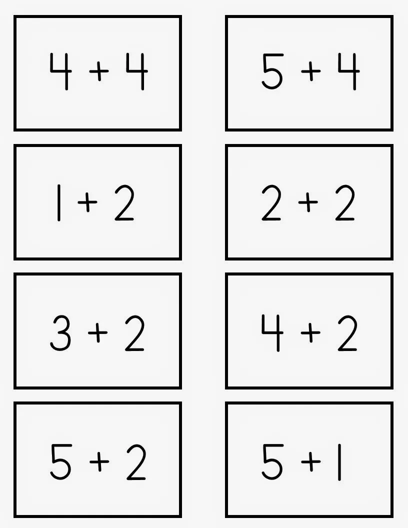 Atividade de Free Printable Addition Flashcards For 1st Grade - Folha 108