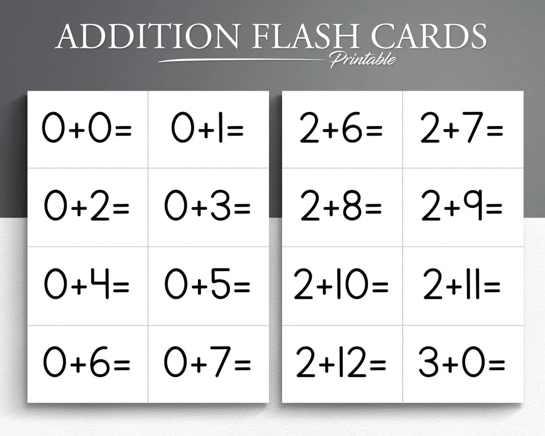 Atividade de Free Printable Addition Flashcards For 1st Grade - Folha 120