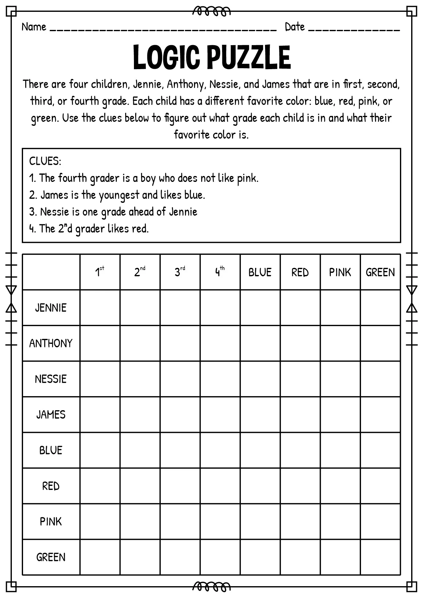 Atividade de Logic Puzzles For Elementary Students Pdf - Folha 9