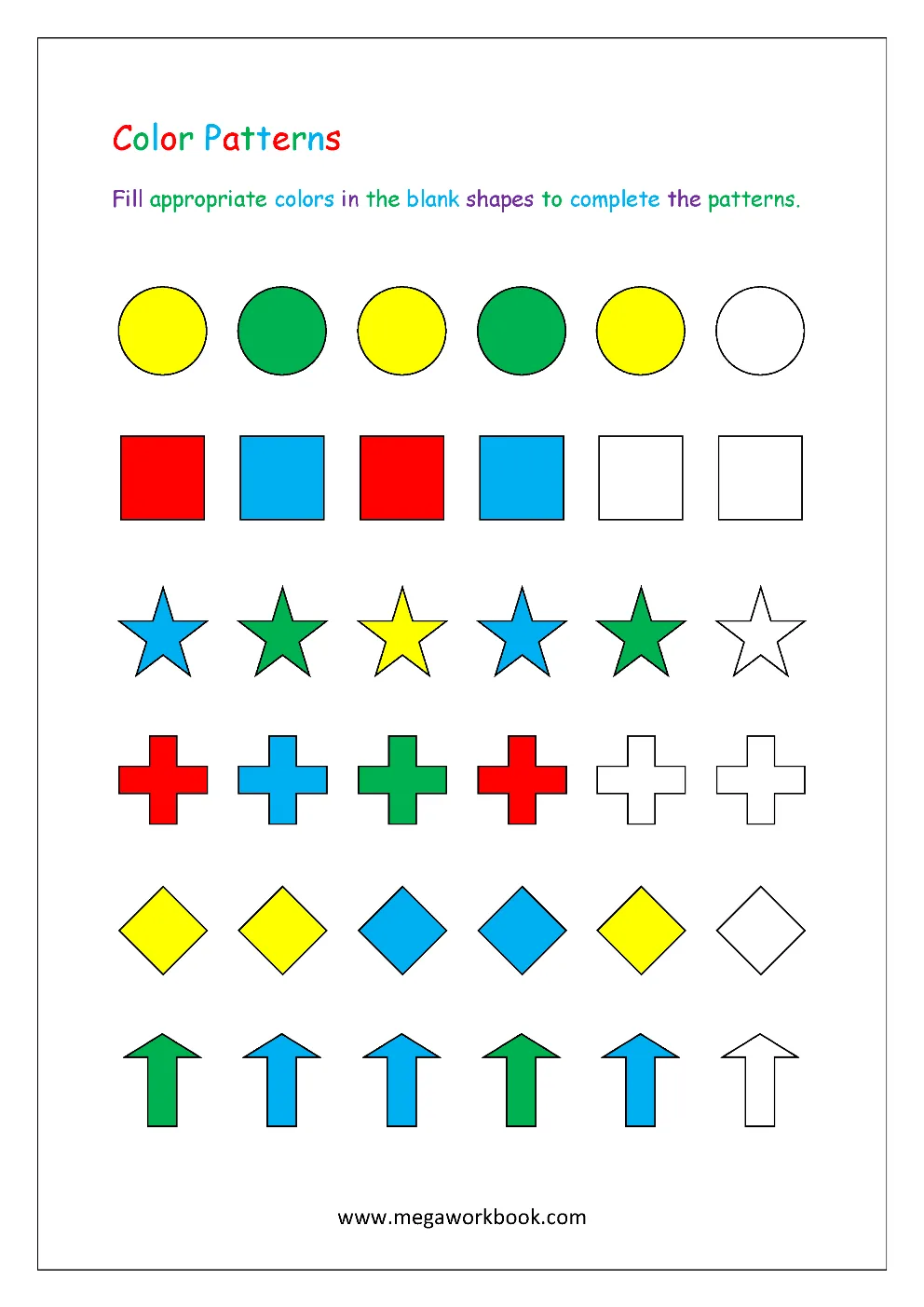 Atividade de Pattern Recognition Worksheets For Preschool - Folha 1