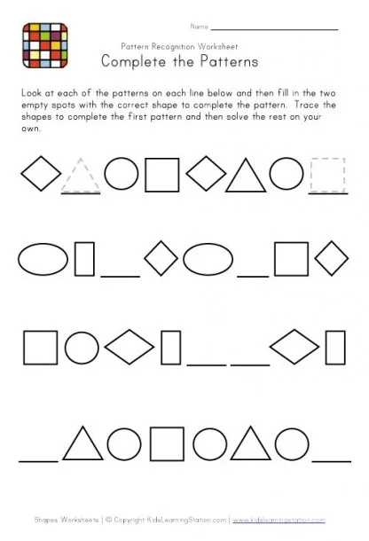 Atividade de Pattern Recognition Worksheets For Preschool - Folha 2