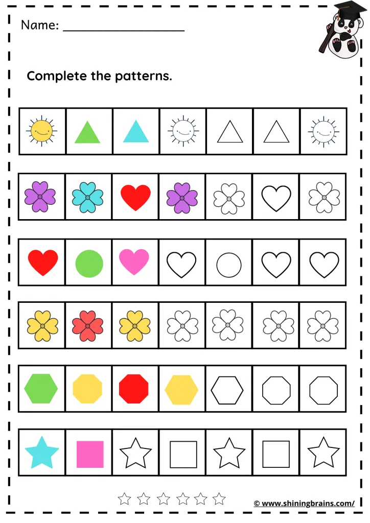 Atividade de Pattern Recognition Worksheets For Preschool - Folha 7