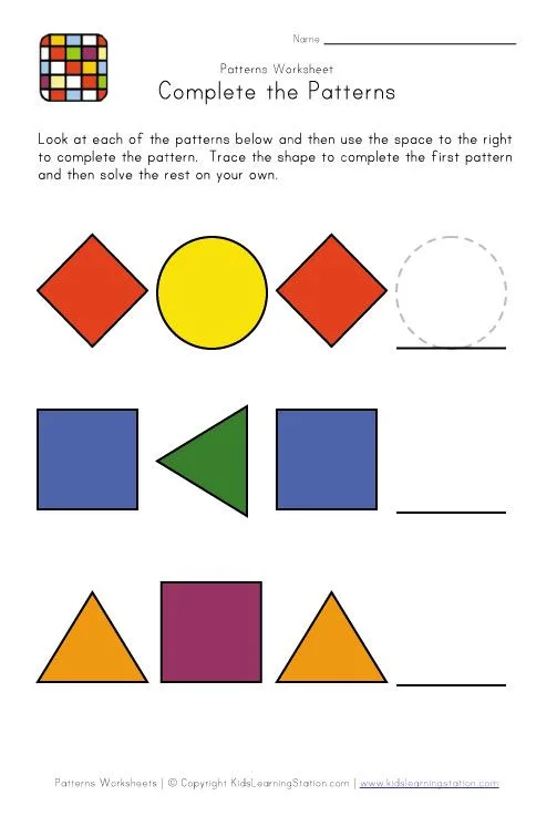 Atividade de Pattern Recognition Worksheets For Preschool - Folha 15