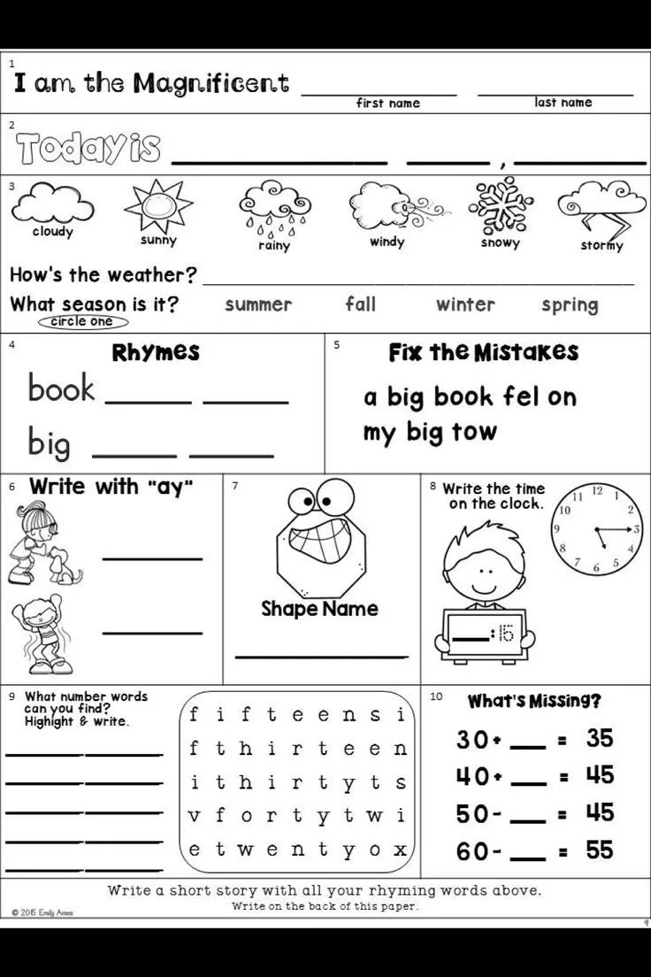 Atividade de Printable Calendar Math For Morning Work - Folha 15