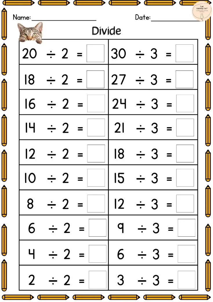 Atividade de Printable Division Practice Sheets 3rd Grade - Folha 18