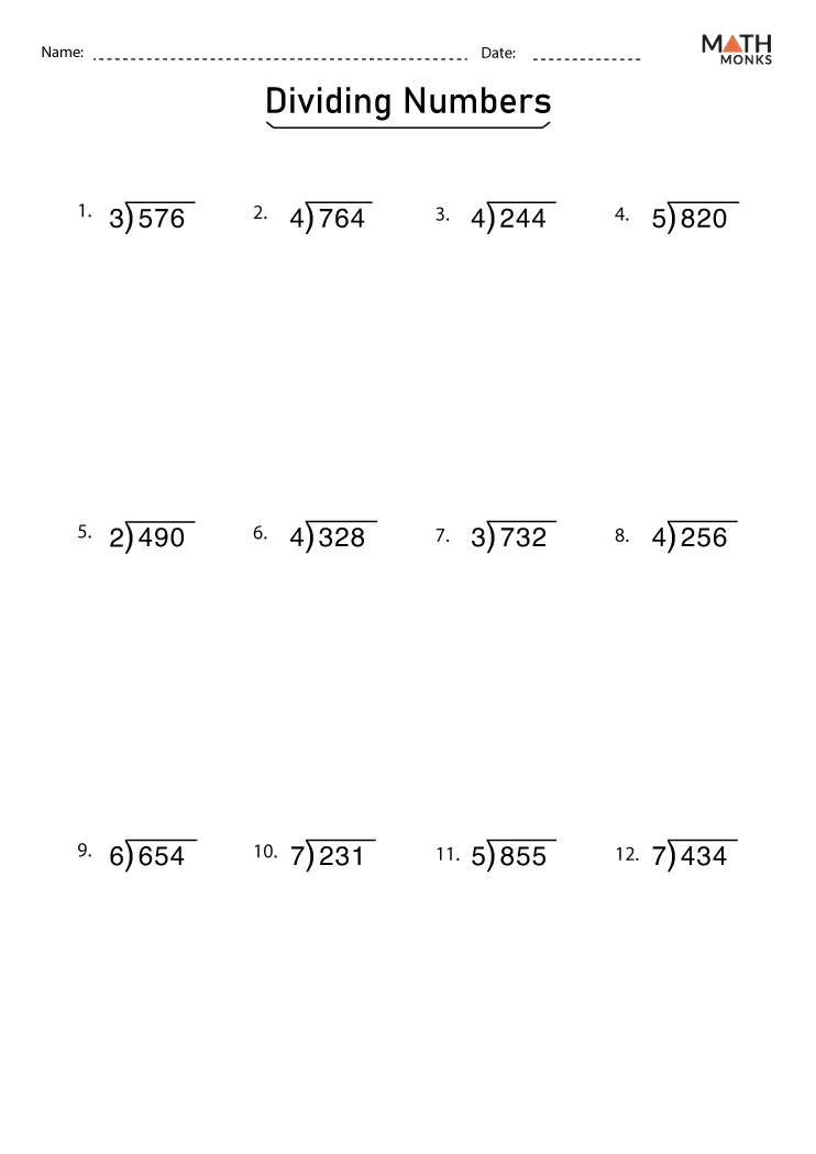Atividade de Printable Division Practice Sheets 3rd Grade - Folha 19