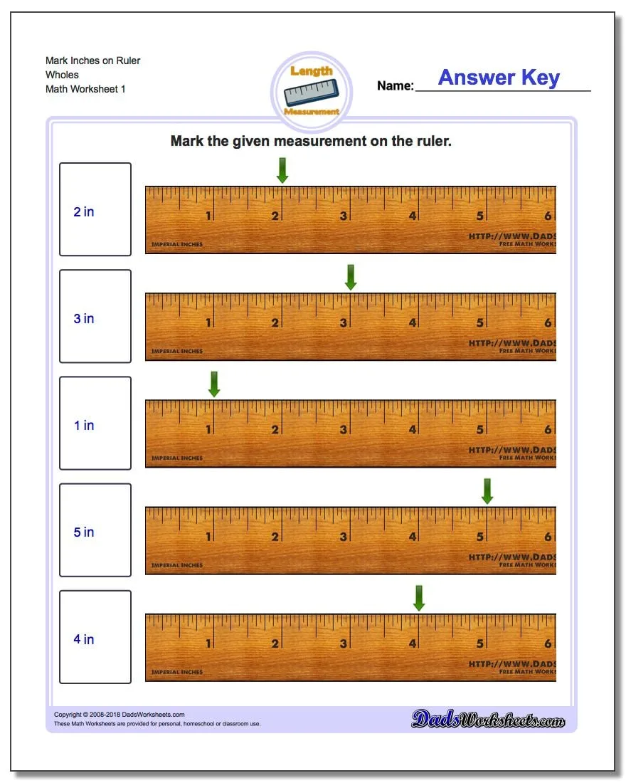 Atividade de Printable Ruler Measurement Practice Sheets - Folha 10