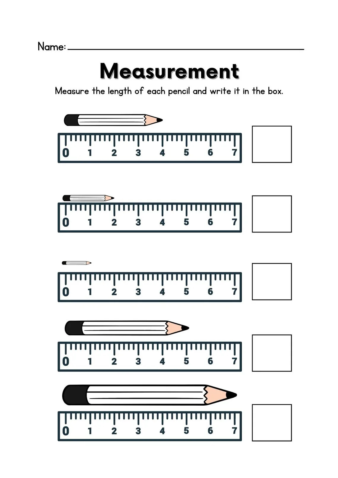 Atividade de Printable Ruler Measurement Practice Sheets - Folha 11
