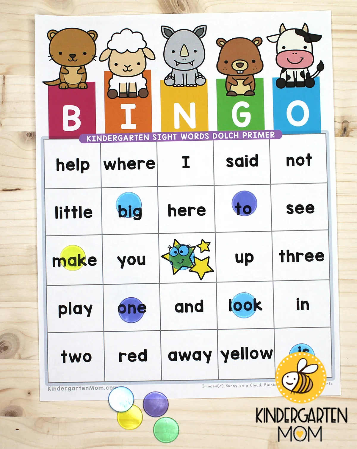 Atividade de Sight Word Bingo Cards Free Printable - Folha 16