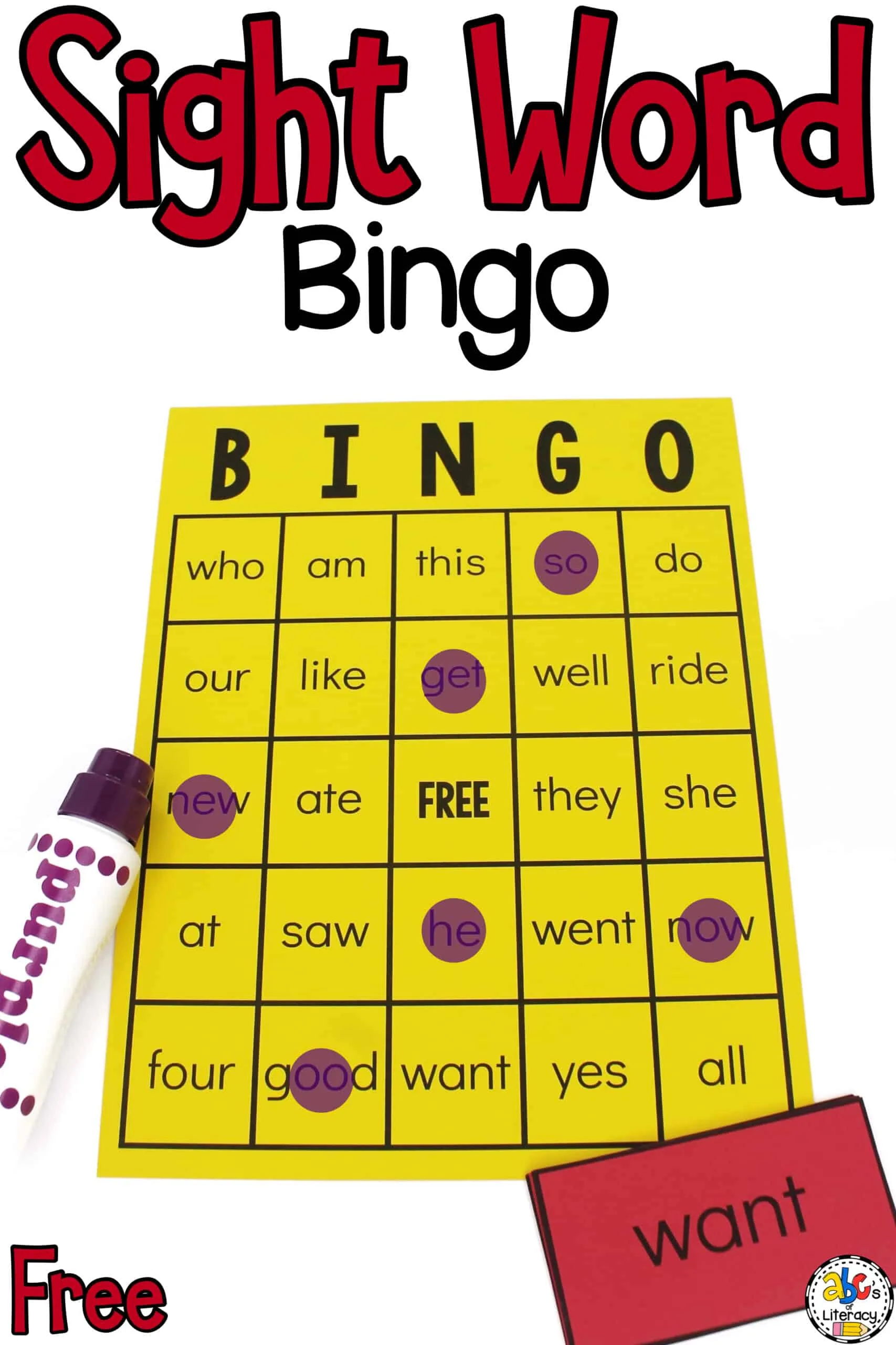 Atividade de Sight Word Bingo Cards Free Printable - Folha 28
