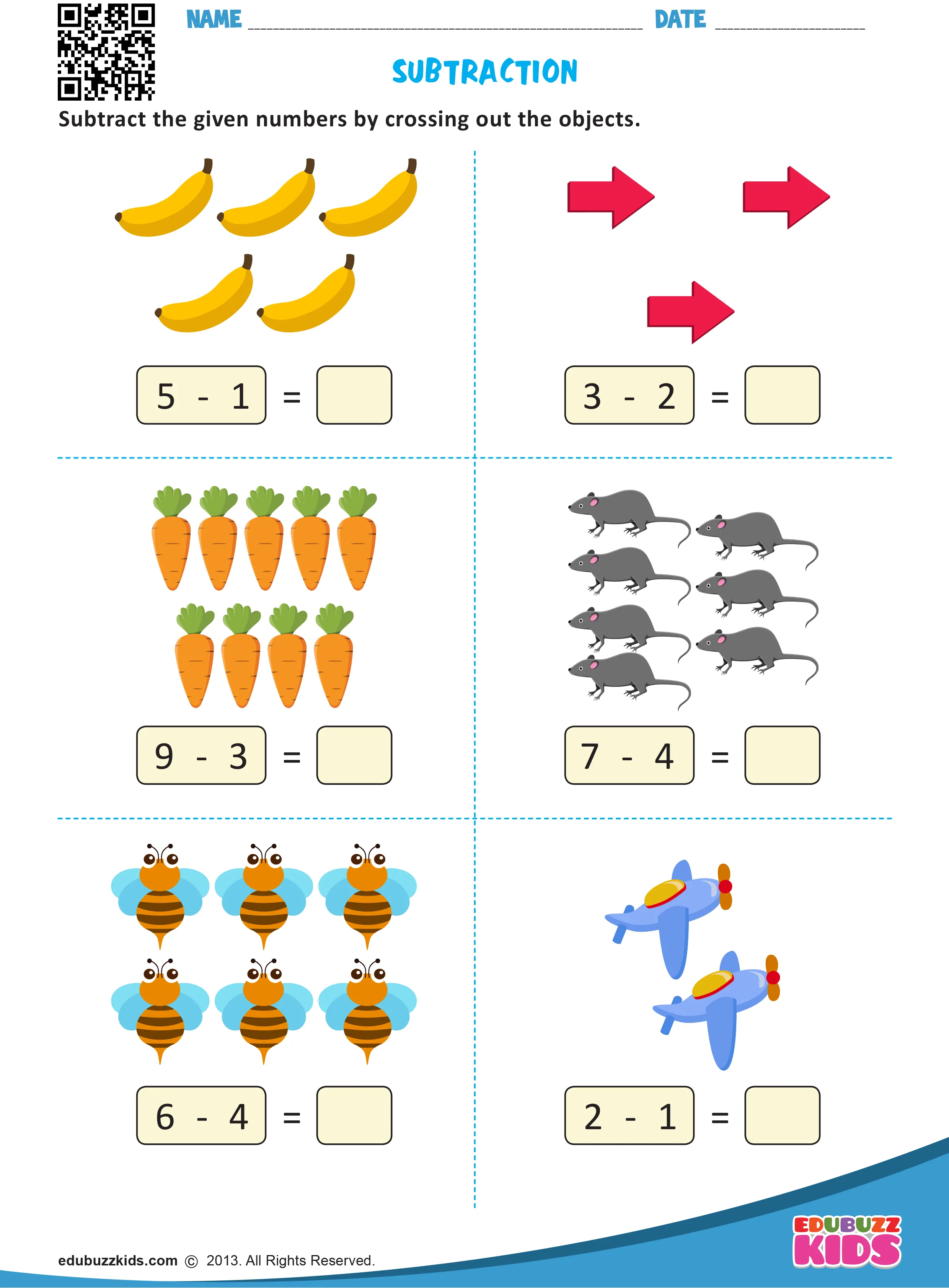 Atividade de Subtraction Worksheets For Kindergarten Pdf - Folha 4