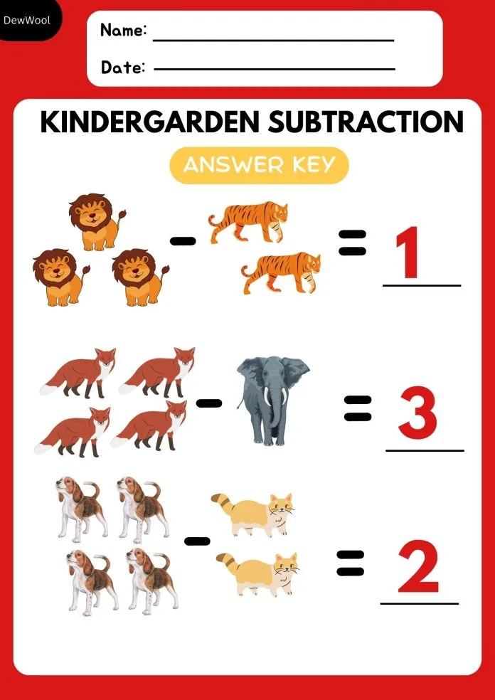 Atividade de Subtraction Worksheets For Kindergarten Pdf - Folha 13