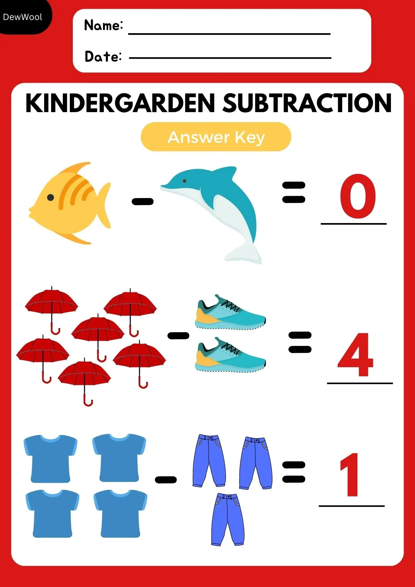 Atividade de Subtraction Worksheets For Kindergarten Pdf - Folha 25