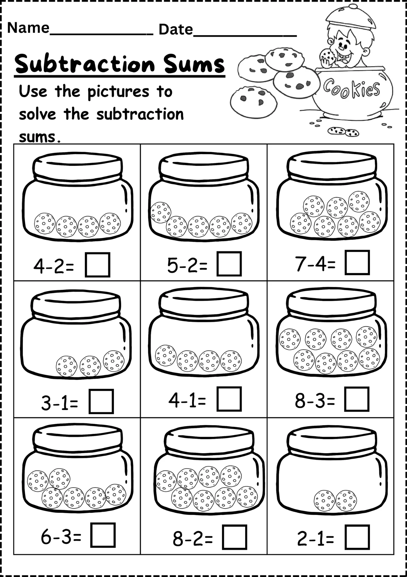 Atividade de Subtraction Worksheets For Kindergarten Pdf - Folha 44
