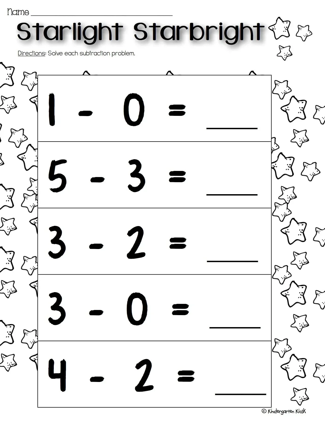 Atividade de Subtraction Worksheets For Kindergarten Pdf - Folha 51