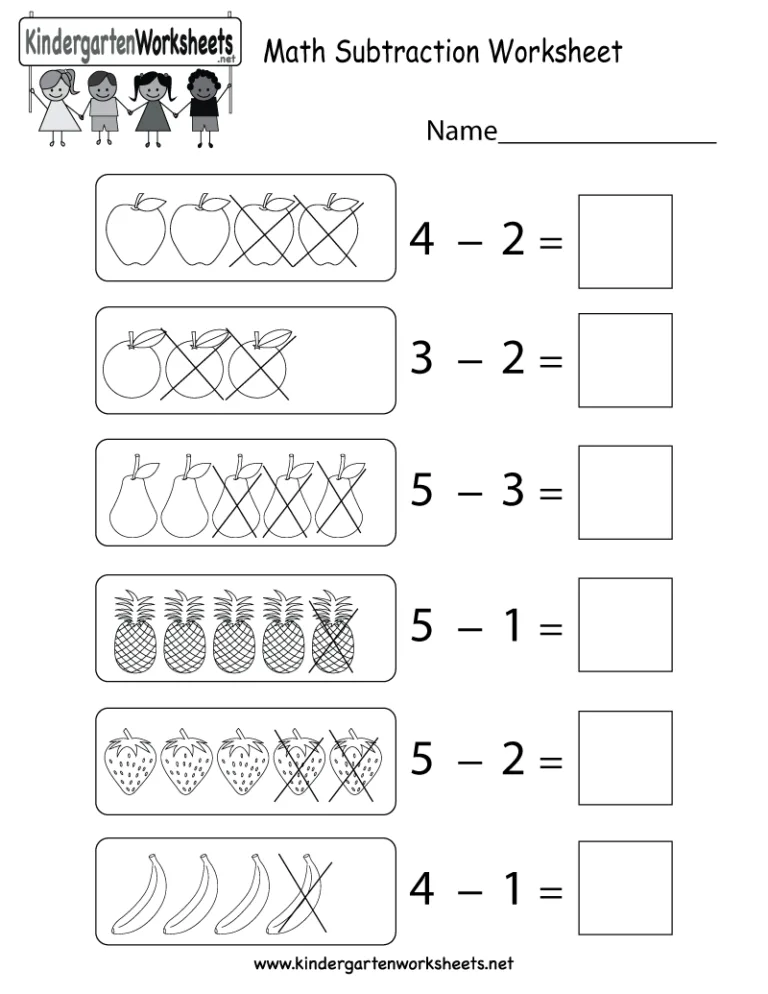 Atividade de Subtraction Worksheets For Kindergarten Pdf - Folha 63