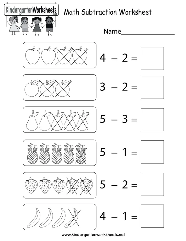 Atividade de Subtraction Worksheets For Kindergarten Pdf - Folha 78