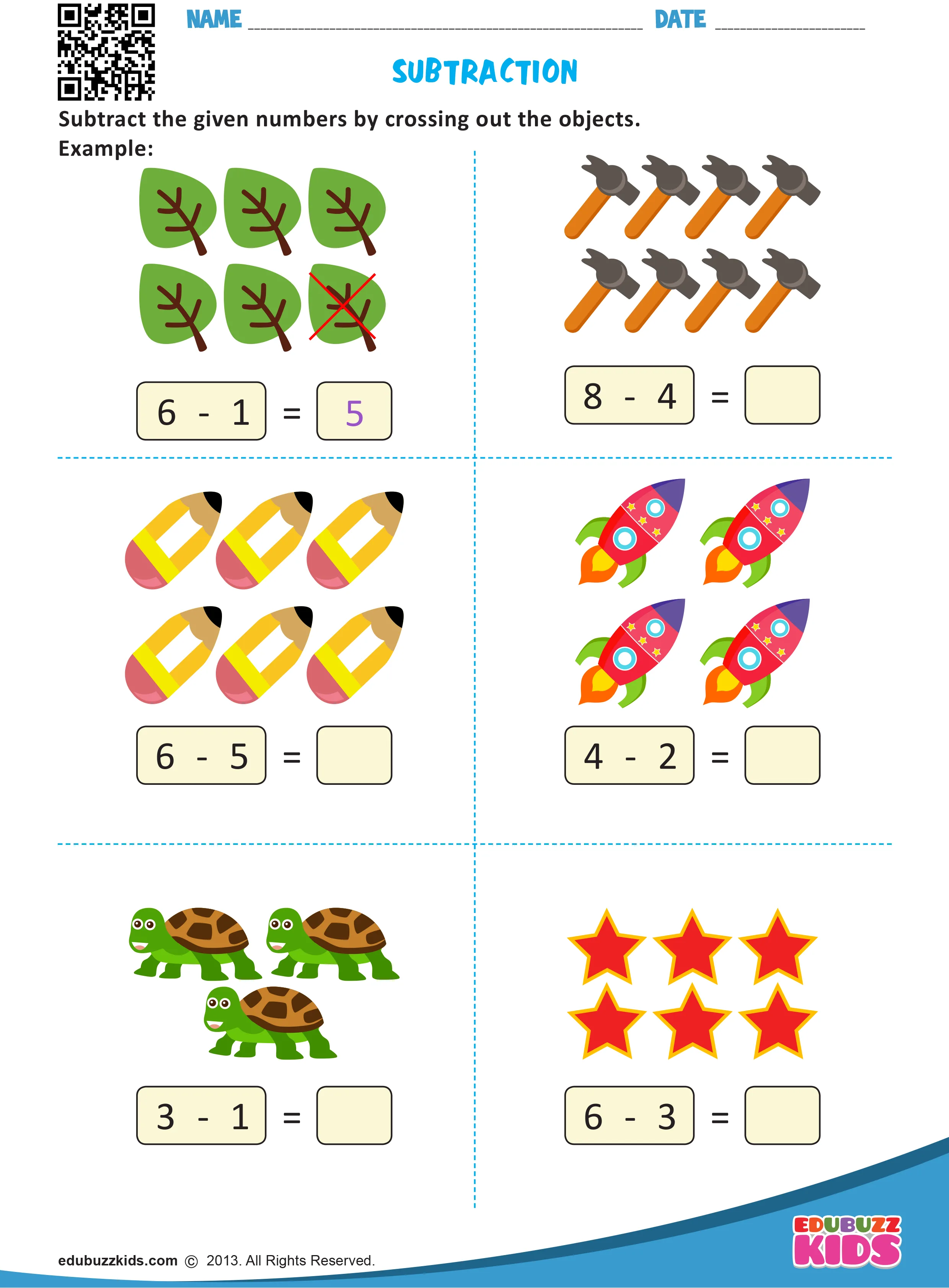 Atividade de Subtraction Worksheets For Kindergarten Pdf - Folha 85