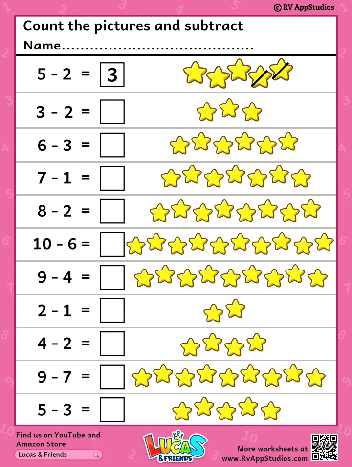 Atividade de Subtraction Worksheets For Kindergarten Pdf - Folha 86