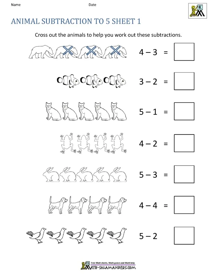 Atividade de Subtraction Worksheets For Kindergarten Pdf - Folha 93