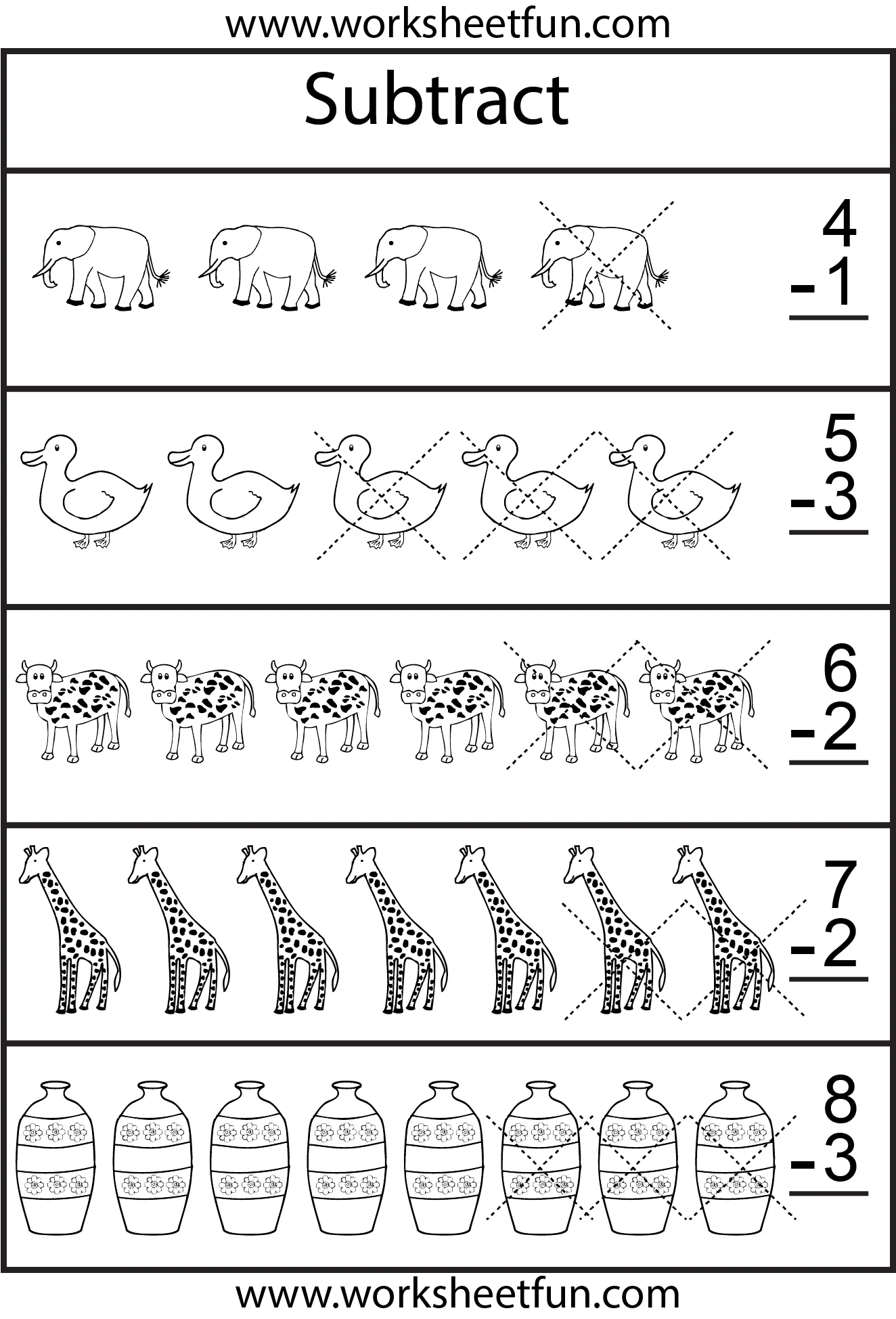 Atividade de Subtraction Worksheets For Kindergarten Pdf - Folha 96