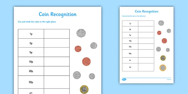 Atividade de Us Coins And Bills Recognition Printables - Folha 22